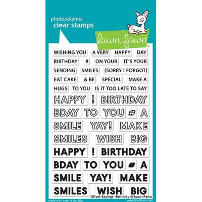 Lawn Fawn Clear Stamps - Offset Sayings Birthday